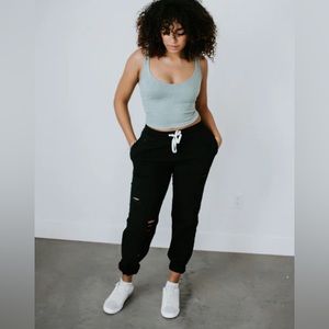 Chelsea deboer distressed joggers